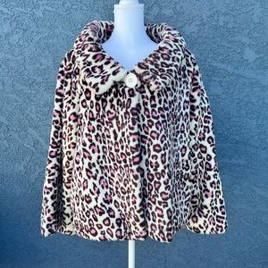 Retro Pink Leopard Faux Fur Jacket
